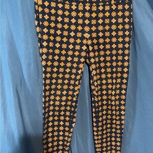 J. Crew Navy and Gold Patterned Pants